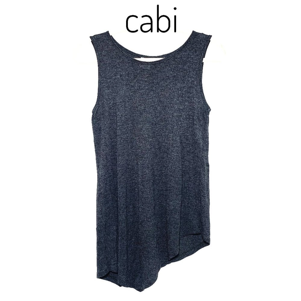 Cabi dark gray asymmetrical tank top Sz XS
